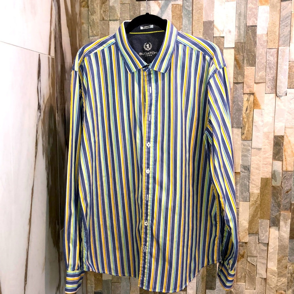 Bugatchi XL long sleeve striped shirt.